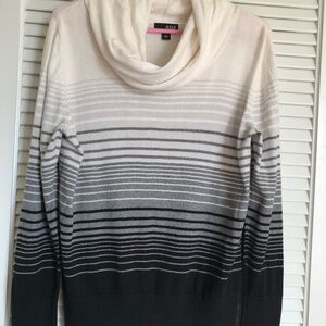 A.n.a Black and cream tonal stripe sweater Large